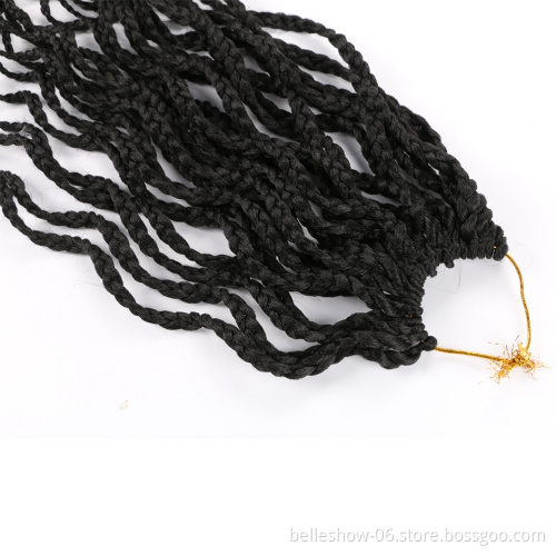Hot sell  wholesale wavy senegalese twist hair 3X Box Crotchet Braids 24inch curly box braids